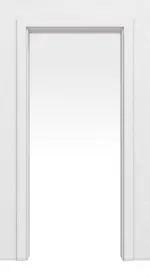 Frontansicht von JELD-WEN Schiebetürsystem in der Wand laufend Grauweiß Optima DuriTop CPL