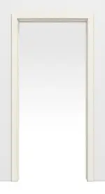 Frontansicht von Schiebetürsystem in der Wand laufend Weiß Lamikor - Kilsgaard