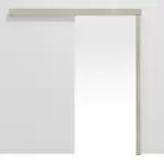 Frontansicht von Schiebetürsystem vor der Wand laufend Kendal Eiche CPL ohne Zarge - Classen