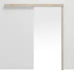 Frontansicht von Schiebetürsystem vor der Wand laufend Basic Dekor Nuss Columbia Hell ohne Zarge - Interio