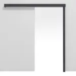 Frontansicht von CLASSEN Schiebetürsystem Graphit CPL vor der Wand laufend ohne Zarge