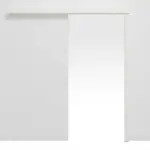 Frontansicht von Schiebetürsystem vor der Wand laufend Lackweiß RAL 9003 ohne Zarge - Classen