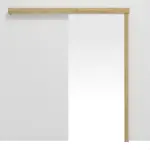 Frontansicht von Schiebetürsystem vor der Wand laufend Basic Dekor Riviera Eiche ohne Zarge - Interio