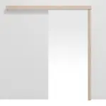 Frontansicht von Schiebetürsystem vor der Wand laufend Basic Dekor Sonoma Eiche ohne Zarge - Interio