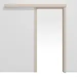 Frontansicht von CLASSEN Schiebetürsystem Kaschmir CPL vor der Wand laufend mit Zarge