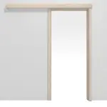 Frontansicht von CLASSEN Schiebetürsystem Akazie hell CPL mit Zarge PL-Norm