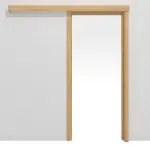 Frontansicht von CLASSEN Schiebetürsystem Eiche geölt 3D Look mit Zarge