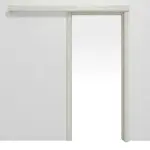 Frontansicht von CLASSEN Schiebetürsystem Eiche Grau 3D Look mit Zarge