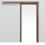 Frontansicht von CLASSEN Schiebetürsystem Esche Graphit Iridium mit Zarge