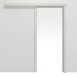 Frontansicht von CLASSEN Schiebetürsystem Esche Weiß 3D Look mit Zarge