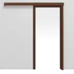 Frontansicht von CLASSEN Schiebetürsystem Nuss Primo mit Zarge