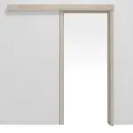 Frontansicht von CLASSEN Schiebetürsystem Nuss Kolumbia hell 3D Look mit Zarge