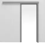 Frontansicht von CLASSEN Schiebetürsystem Grau RAL 7004 Lack mit Zarge
