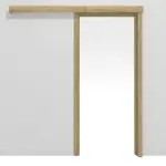 Frontansicht von CLASSEN Schiebetürsystem Riviera Eiche 3D Look mit Zarge