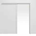 Frontansicht von Schiebetürsystem vor der Wand laufend Weiß matt CPL mit Zarge - Classen