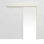 Frontansicht von Schiebetürsystem vor der Wand laufend Weiß Lamikor - Kilsgaard