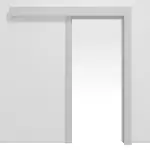 Frontansicht von JELD-WEN Schiebetürsystem vor der Wand laufend Nickelgrau ähnl. RAL 7047