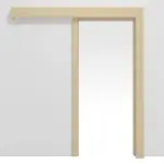 Frontansicht von JELD-WEN Schiebetürsystem vor der Wand laufend Classic Ahorn kanad. Echtholzfurniert mit Zarge