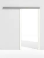 Frontansicht von GARANT Line-Schiebetürsystem vor der Wand laufend U11026SD Kristallweiß GHK08