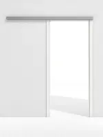 Frontansicht von GARANT Line-Schiebetürsystem vor der Wand laufend U11209SD Edelweiß GHK08