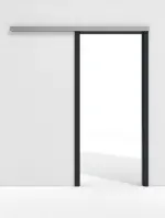 Frontansicht von GARANT Line-Schiebetürsystem vor der Wand laufend U12000SD Vulkanschwarz GHK08