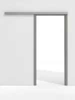 Frontansicht von GARANT Line-Schiebetürsystem vor der Wand laufend U12115SD Platingrau GHK08