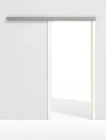 Frontansicht von GARANT Line-Schiebetürsystem vor der Wand laufend W1000ST9 Premium Weiß GHK08