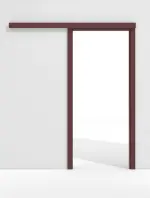 Frontansicht von WESTAG Schiebetürsystem vor der Wand laufend mit Zarge Rosso Jaipur FX 0751 FENIX NTM