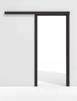 Frontansicht von WESTAG Schiebetürsystem vor der Wand laufend mit Zarge Viola Orissa FX 0790 FENIX NTM