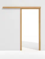 Frontbild von Schiebetürsystem PortaLit Ahorn Rustikal AH74 vor der Wand laufend mit Zarge - Westag