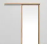 Frontansicht von WESTAG Schiebetürsystem vor der Wand laufend Eiche Eleganzia Ei 342 PortaLit CPL mit Zarge