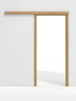 Frontbild von Schiebetürsystem PortaLit Eiche hell EIB310 vor der Wand laufend mit Zarge - Westag