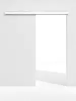 Frontbild von Schiebetürsystem PortaLit Arctic Weiß A222 vor der Wand laufend ohne Zarge - Westag