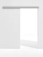 Frontansicht von Schiebetürsystem PortaLit Hellgrau A402 vor der Wand laufend ohne Zarge - Westag