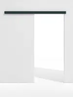 Frontansicht von Schiebetürsystem vor der Wand laufend ohne Zarge PortaLit-CPL Trend Titangrau A 416 - Westag