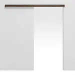 Frontansicht von HÖRMANN Schiebetürsystem vor der Wand laufend Alpineiche Duradecor ohne Zarge