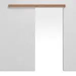 Frontansicht von LEBO Schiebetürsystem vor der Wand laufend Ami. Kirschbaum Matt Echtholzfurniert ohne Zarge