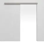 Frontansicht von WESTAG Schiebetürsystem vor der Wand laufend Semento BN 434 PortaLit CPL ohne Zarge