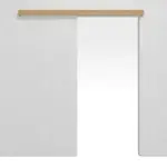 Frontansicht von LEBO Schiebetürsystem vor der Wand laufend Limba Matt Furnier ohne Zarge