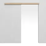 Frontansicht von WESTAG Schiebetürsystem vor der Wand laufend Eiche Eleganzia Ei 342 PortaLit CPL ohne Zarge