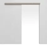 Frontansicht von WESTAG Schiebetürsystem vor der Wand laufend Sala Eiche Ei 443 PortaLit CPL ohne Zarge