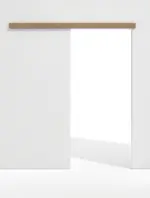 Frontansicht von Schiebetürsystem vor der Wand laufend ohne Zarge PortaLit-CPL Trend Eiche Adria Ei 767 - Westag