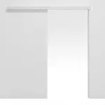 Frontansicht von Huga Schiebetürsystem vor der Wand laufend Eiche Weiß Durat ohne Zarge