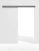 Frontansicht von WESTAG Schiebetürsystem vor der Wand laufend Acciaio Hamilton FX 5000 Fenix NTA