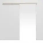 Frontansicht von Schiebetürsystem vor der Wand laufend ohne Zarge Eiche lasiert Durat - Huga