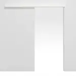 Frontansicht von Schiebetürsystem vor der Wand laufend ohne Zarge Pino Weiß Durat - Huga