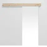 Frontansicht von Schiebetürsystem vor der Wand laufend Kiefer - Radex