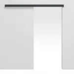 Frontansicht von Schiebetürsystem vor der Wand laufend Anthrazit RAL 7016 BaseLine Lack ohne Zarge - Huga