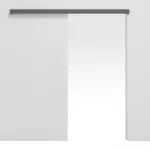 Frontansicht von Huga Schiebetürsystem vor der Wand laufend Hygge grau RAL 7037 Lack Basic ohne Zarge