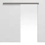 Frontansicht von Schiebetürsystem vor der Wand laufend Taupe RAL 7048 BaseLine Lack ohne Zarge - Huga